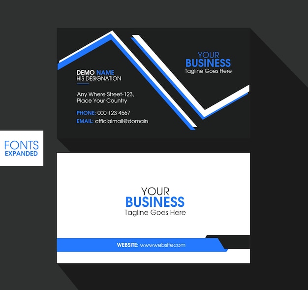 Vector modern creative geometric business card corporate business card design for professional