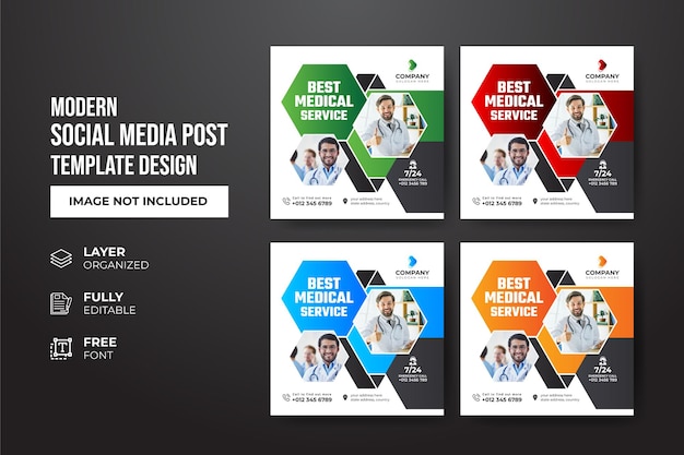 Modern and creative Healthcare medical social media post template