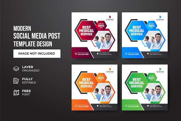 Modern and creative Healthcare medical social media post template