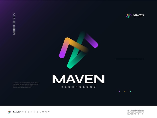 Modern and Creative Letter M Logo Design in Colorful Gradient Style Suitable for Business and Technology Logo