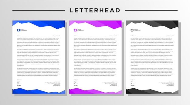 Modern creative letterhead design template