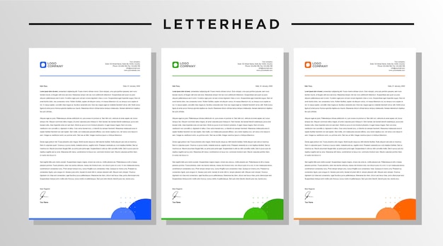 Modern creative letterhead design template