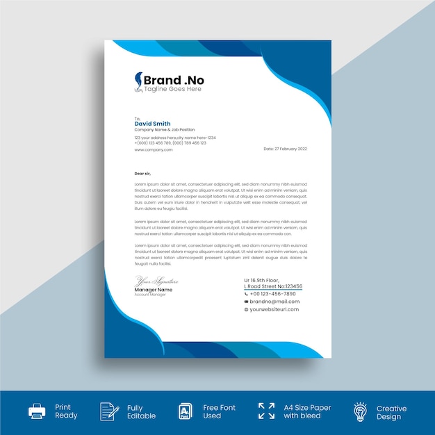 Modern creative letterhead template design for your business Vector