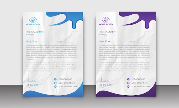 Modern Creative letterhead template design for your business