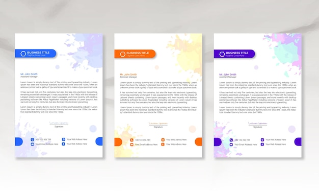 Modern creative letterhead template design for your business