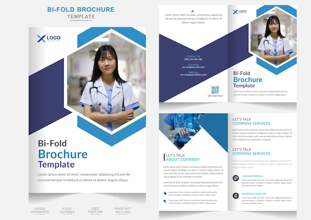 Modern creative medical bifold brochure or medical Company Profile creative bifold pages brochure d