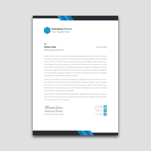 Modern Creative and professional business letterhead template