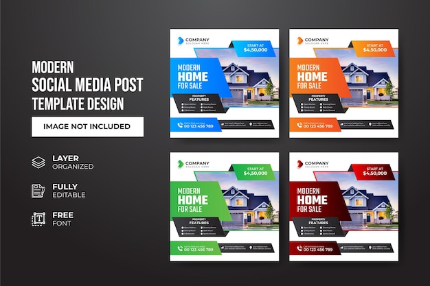 Modern and creative real Estate social media post template