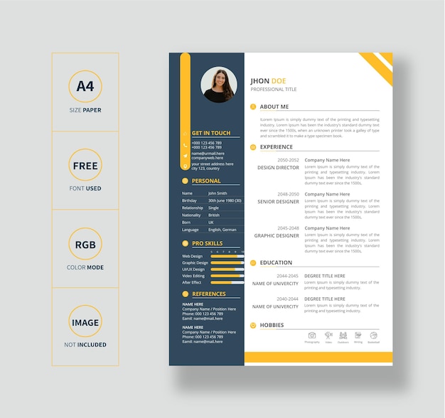 Modern creative resume cv template