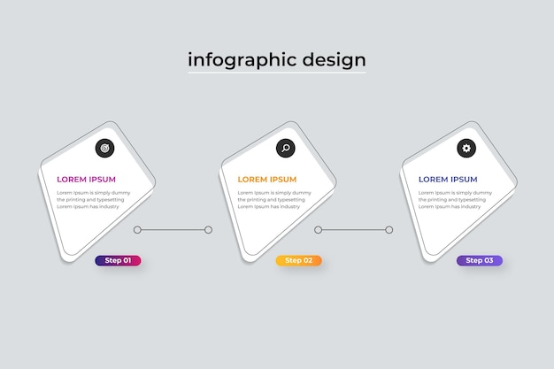 Modern and creative steps business infographics design template