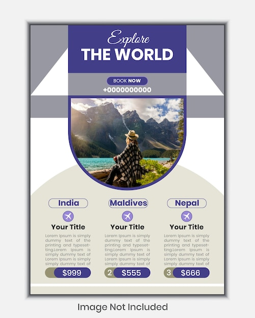 Vector modern and creative travel flyer template