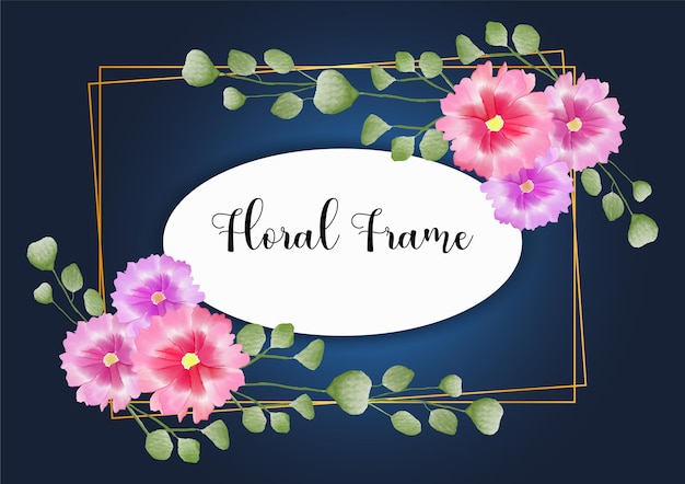 Modern Creative Watercolor Floral Frame