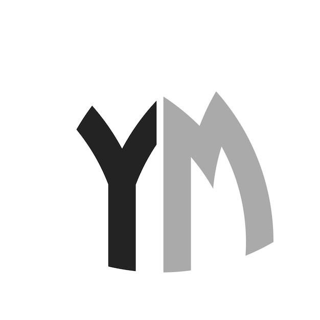 Modern Creative YM Logo Design Letter YM Icon for any Business and Company