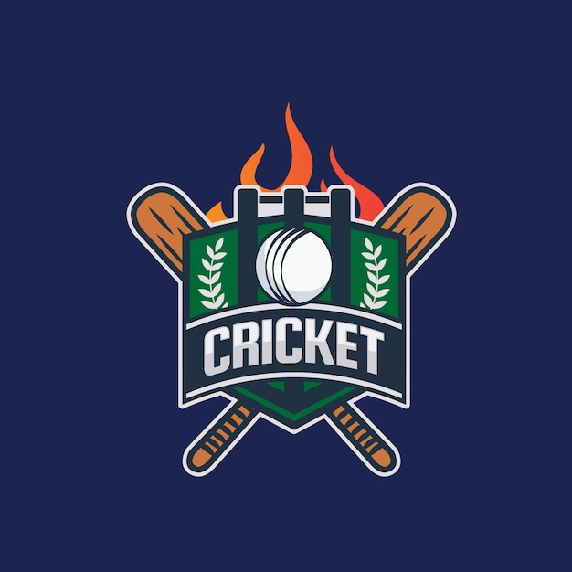 Modern Cricket Badge Logo Illustration