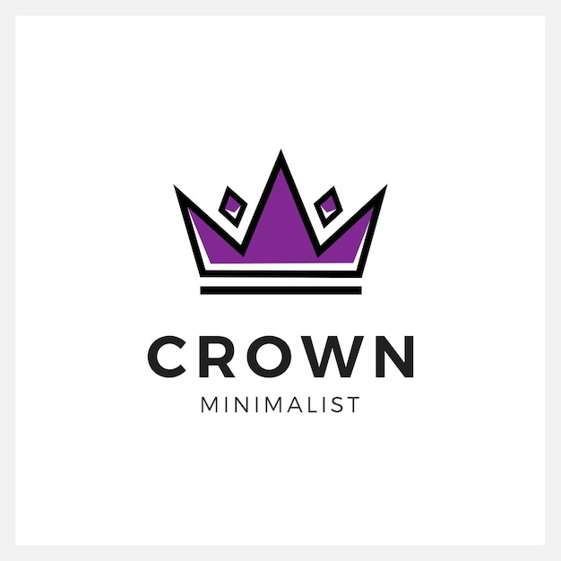 Modern Crown Logo and symbol template illustration icon minimalist