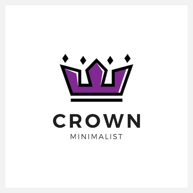 Modern Crown Logo and symbol template illustration icon minimalist