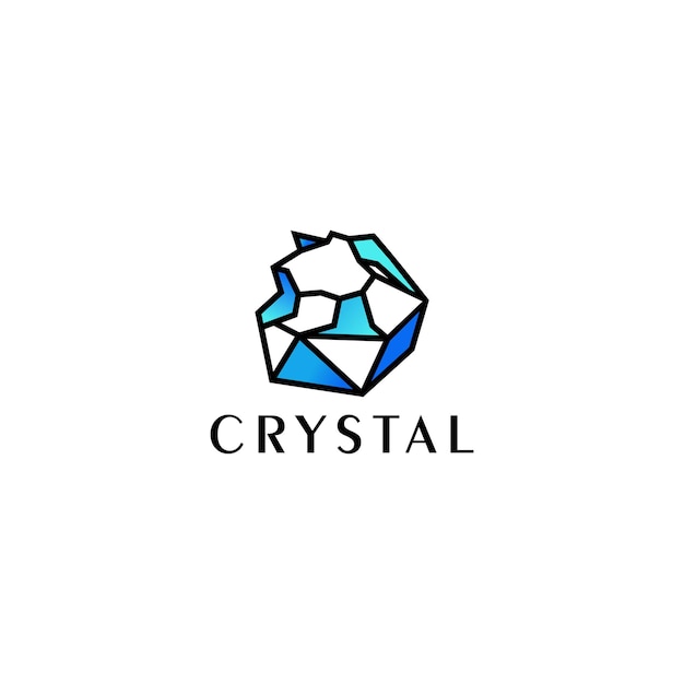 Modern crystal logo icon design template flat vector