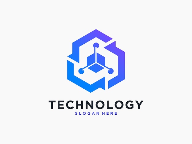 Modern cube dana technology logo design