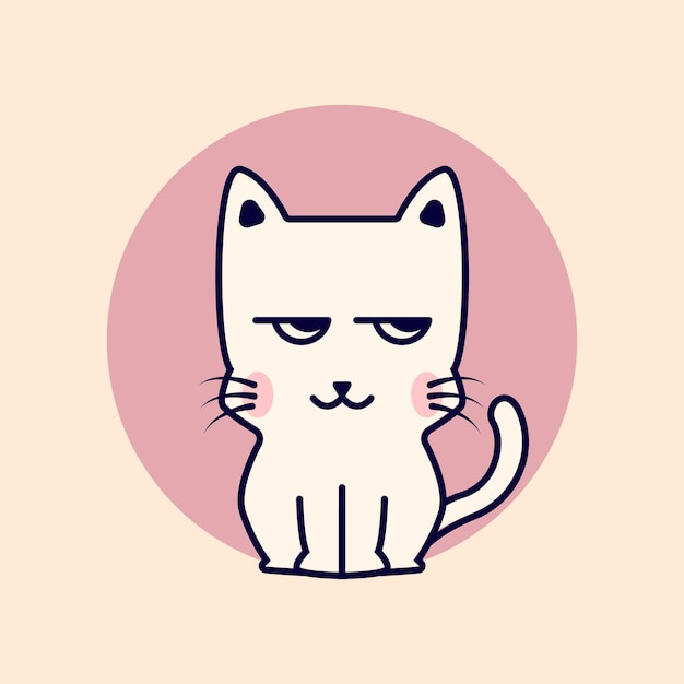 Modern cute cat character illustration design