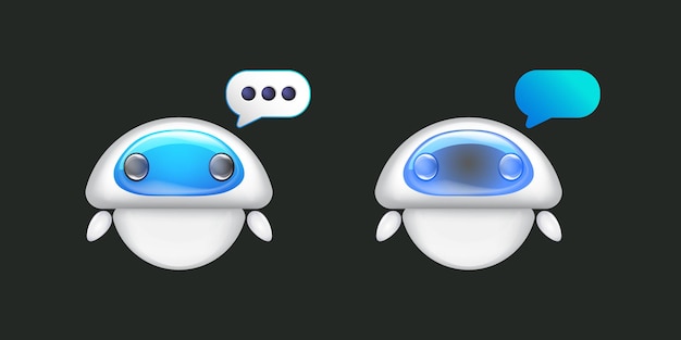 Modern cute chat bot character set