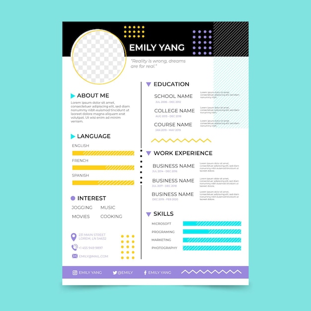 Modern cv template