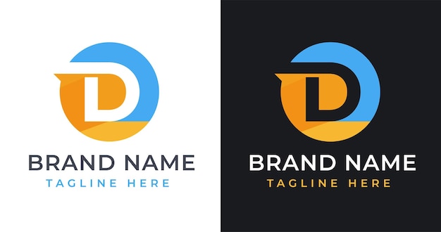 Modern D Letter Logo Design with Abstract Circle Shape Style