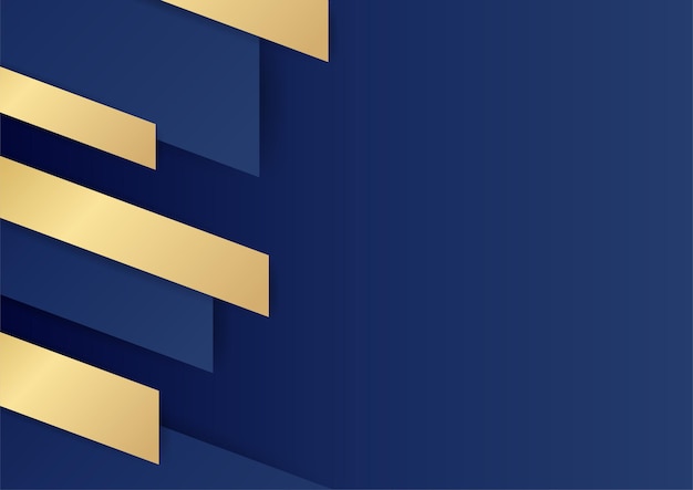 Modern dark blue and gold abstract background. Abstract polygonal pattern luxury dark blue with gold. Dark navy blue and gold geometrics and lines background. Design for presentation, banner, cover.