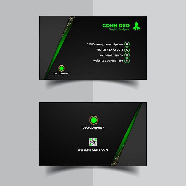 Modern dark business card design template