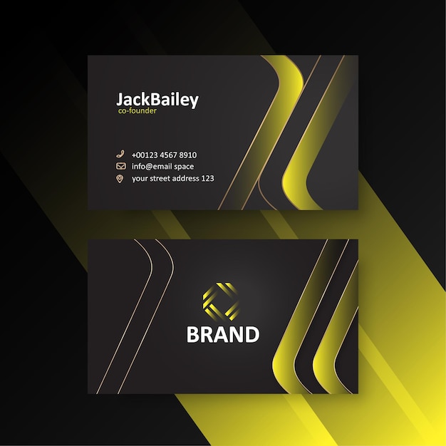 Modern dark business card template