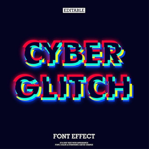 modern dark cyber glitch typeface effect