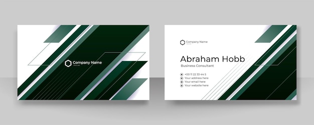 Modern dark green business card design template