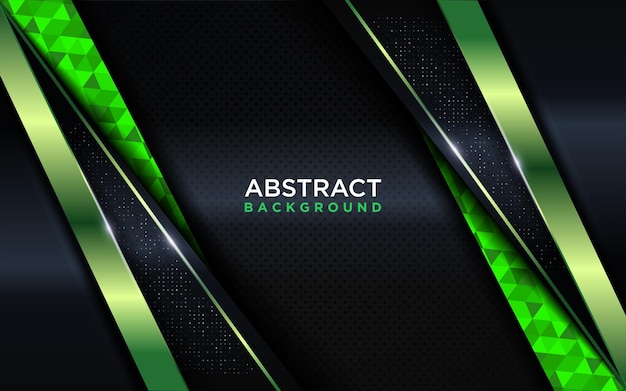 Modern Dark Navy Background Design Combined with Shinny Metallic Green and Polygon Element Graphic Design Element