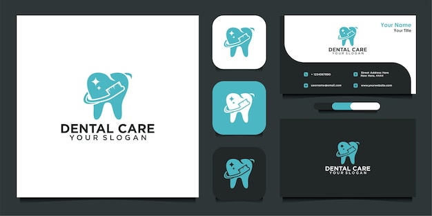 modern dental care logo design and business card