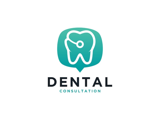 Modern dental tool care with bubble chat logo design