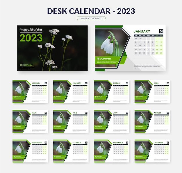 Modern design 2023 calendar Design, New year 2023 desk calendar template