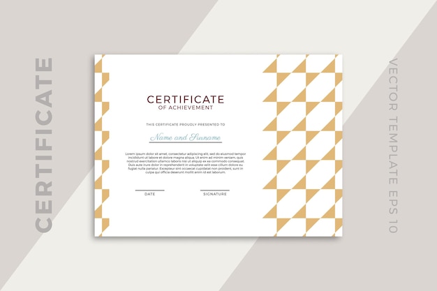 Modern design of certificate of appreciation template with artistic geometric pattern