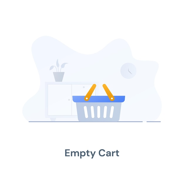 Vector modern design concept of empty cart