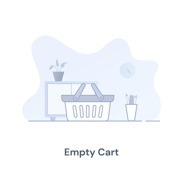 Vector modern design concept of empty cart