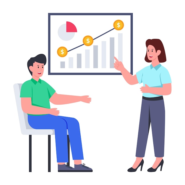 Modern design illustration of financial presentation