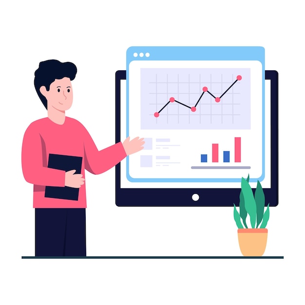 Modern design illustration of market analysis