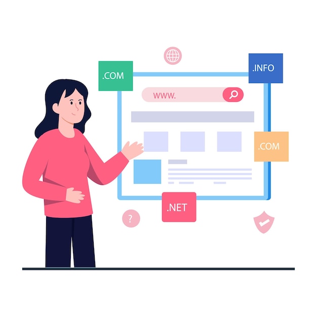 Modern design illustration of search domains