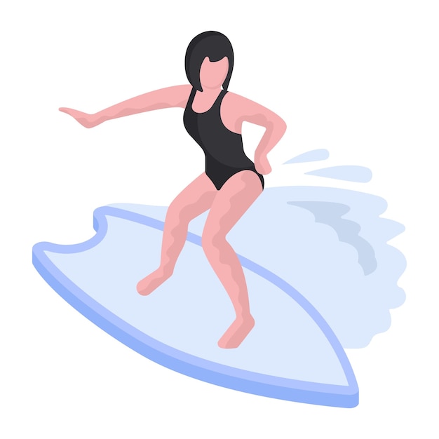 Modern design illustration of water skiing