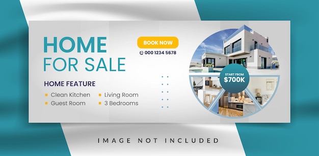 Modern design real estate house facebook cover template