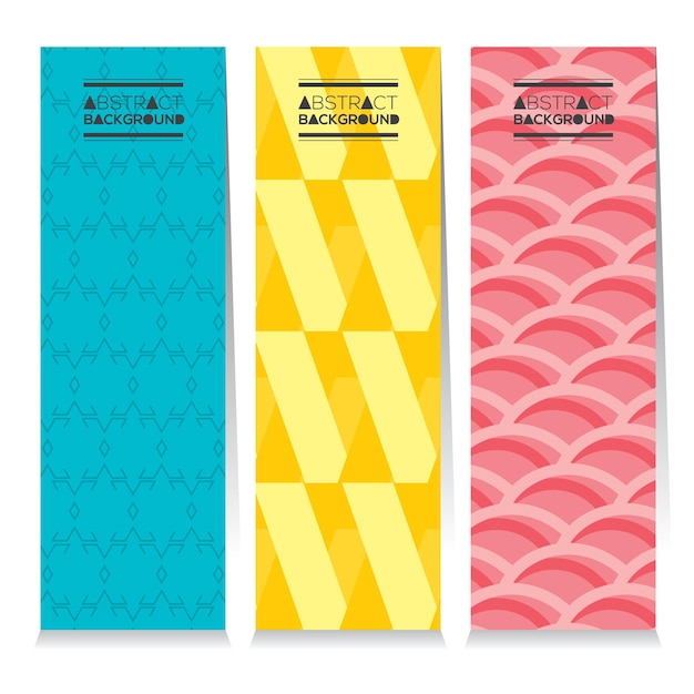 Modern Design Set Of Three Graphic Vertical Banners Vector Illustration