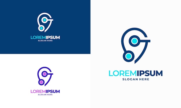 Modern designs Point Tech logo template, Digital Point Technology Logo template designs vector illustration