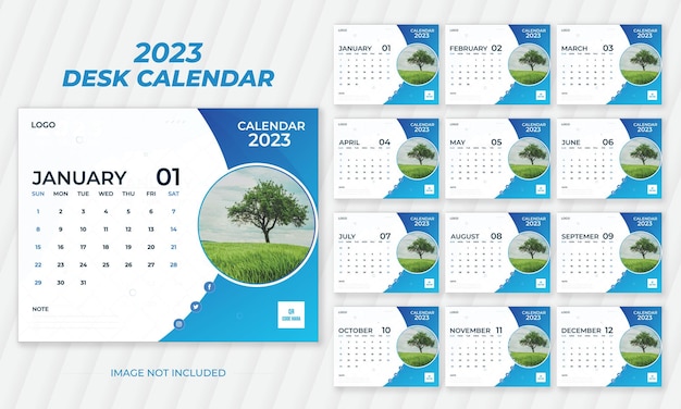 Modern desk calendar Template 2023