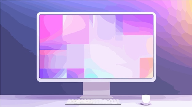 Vector modern desktop computer screen device mockup blank