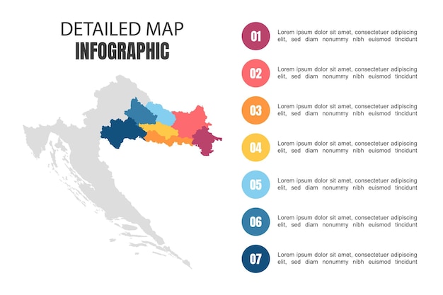 Modern Detailed Map Infographic of Croatia