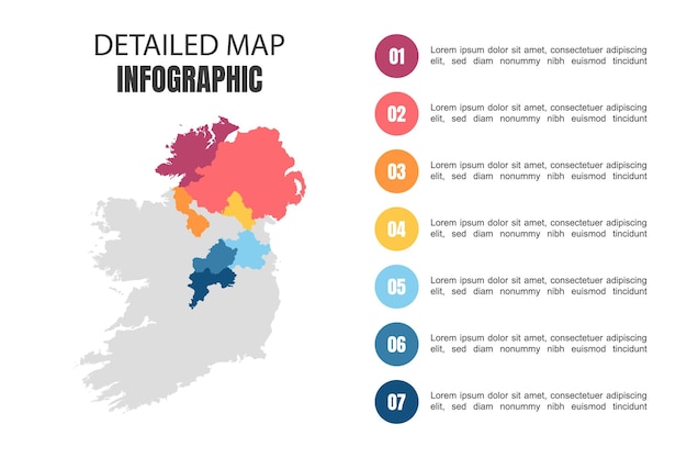 Modern Detailed Map Infographic of Ireland