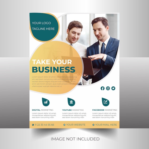 Modern digital business marketing agency flyer template